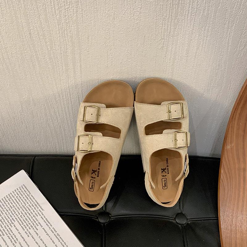 Желтые Birkenstock на толстой подошве однополосные сандалии женские летние высококачественные прохладные шлепанцы 35 бежевый