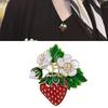Rhinestones Strawberry Brooch Fashionable Handmade Lapel Pin Breastpin Fruit Jewelry Accessories for Women and Men