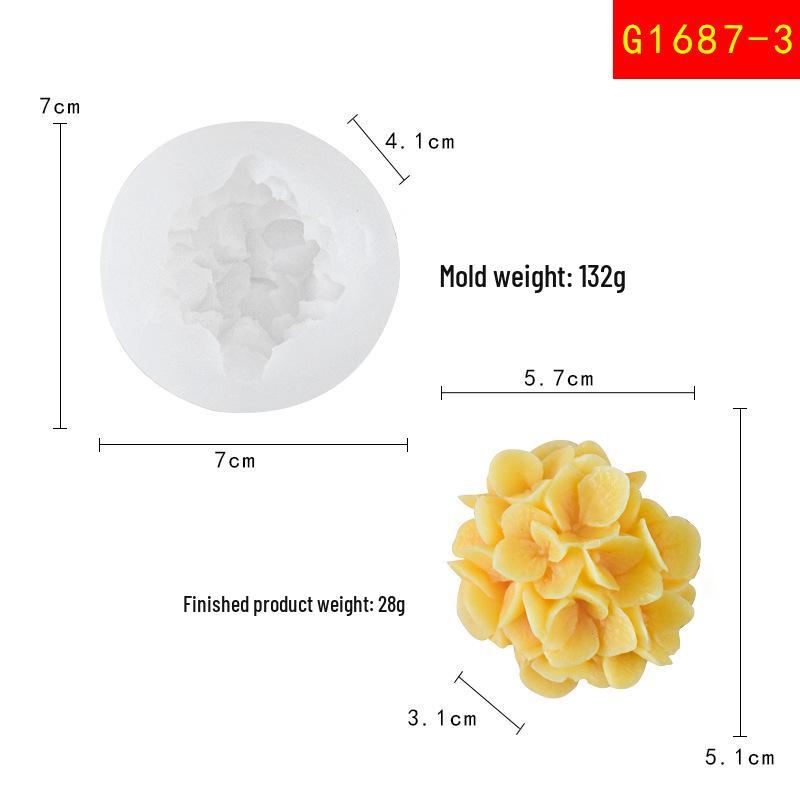 Peony Rose Silicone Candle Mold for Easy Demolding