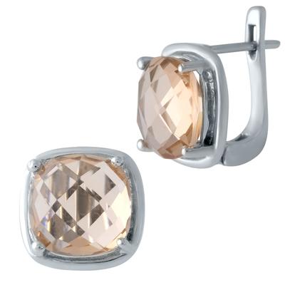 Silver Earrings with Nano Morganite 9.98ct (1987117)
