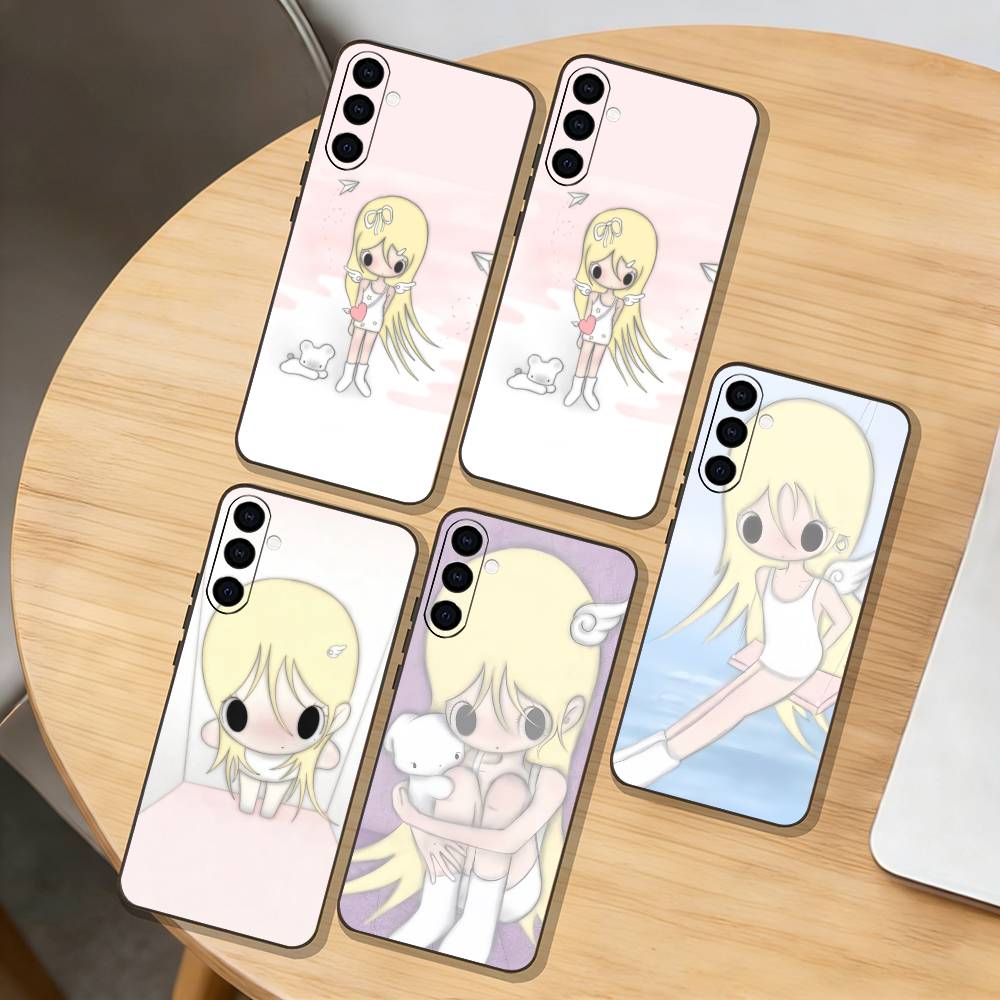 Angel Bunny Girl Phone Case For Samsung Galaxy A73,A72,A71,A70,A53,A52,A51,Others Soft Black Cover