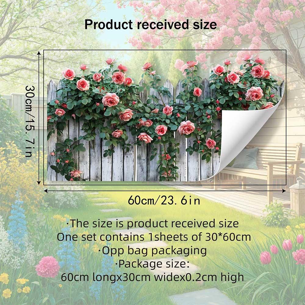

Multicolor Flower Wall Sticker Flowers Pattern Fence Design Fence Flower Wall Decals Self-adhesive Background Wall Ornament
