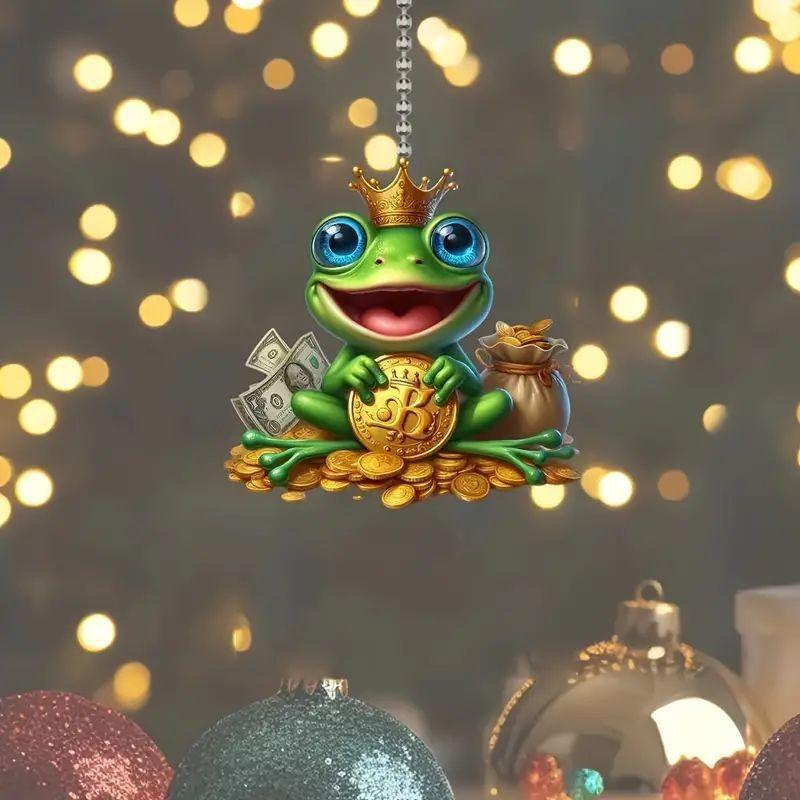 Eyecatching Cartoon Acrylic Frog Car Charm Excellent For Unique Accessories Vehicle