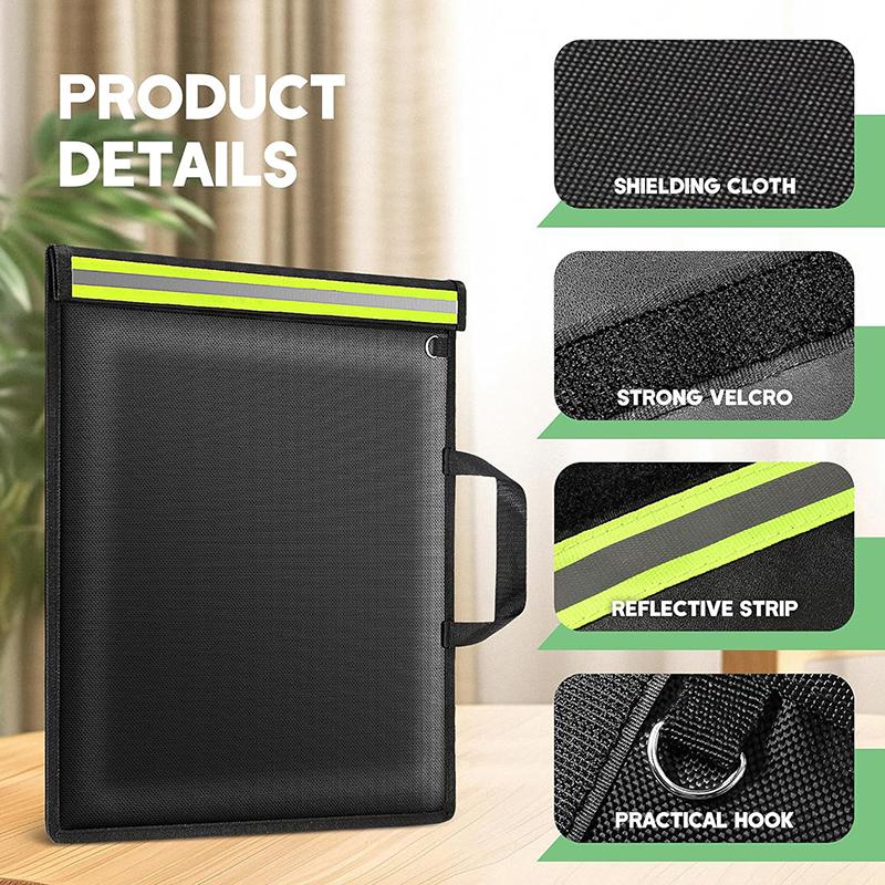 

3Pcs Faraday Bag Notebook Ipad Signal Blocking Rfid Shielding Phone Bag Anti-Radiation Car Key Radiation Protection Storage Bag чёрный