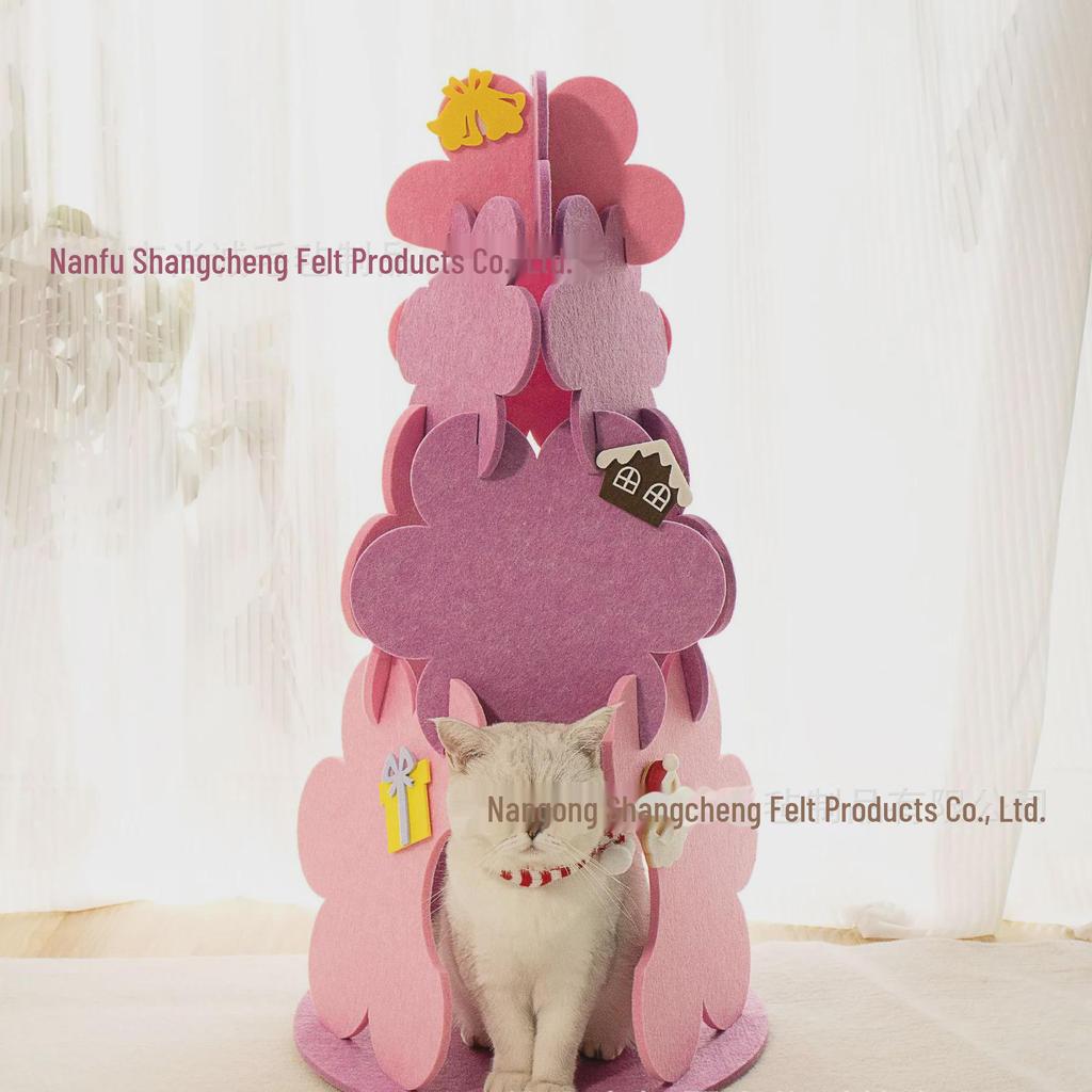 Cross-Border Christmas Cat Tree: Climbing Frame, Scratching Post & Felt Bed for All Seasons
