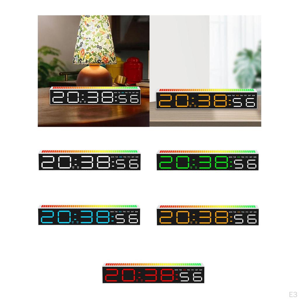 Dijital Saat, Okunması Kolay, Çok Fonksiyonlu, 2 Ekran Modu, Büyük LED Müzikli Elektronik