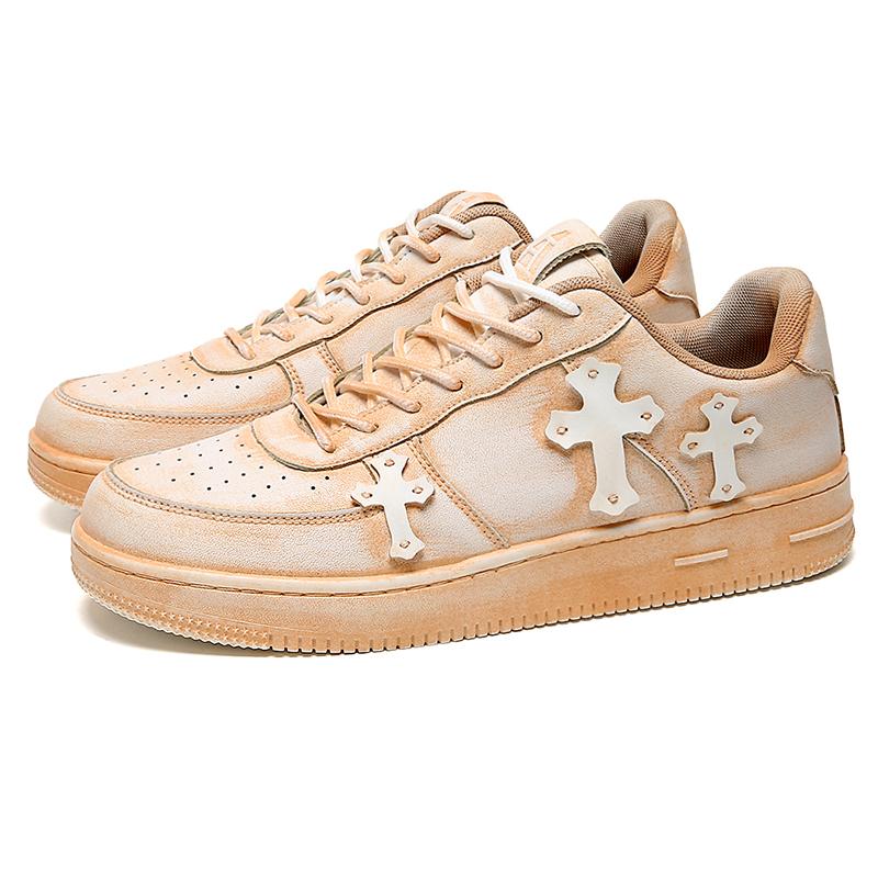 

Модная универсальная обувь на толстой подошве, мужская обувь, полированная старая классическая обувь для доски, грязная обувь 2025 42 бежевый