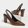 Women S Pointed Toe Block Heel Backless Buckle High Heels Fashionable Versatile Shoes