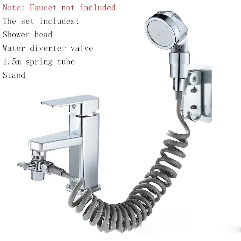 Pressure Boosting Hand Washing Shower Nozzle Group Shower Faucet Washbasin Sink External Shower Extender Bathroom