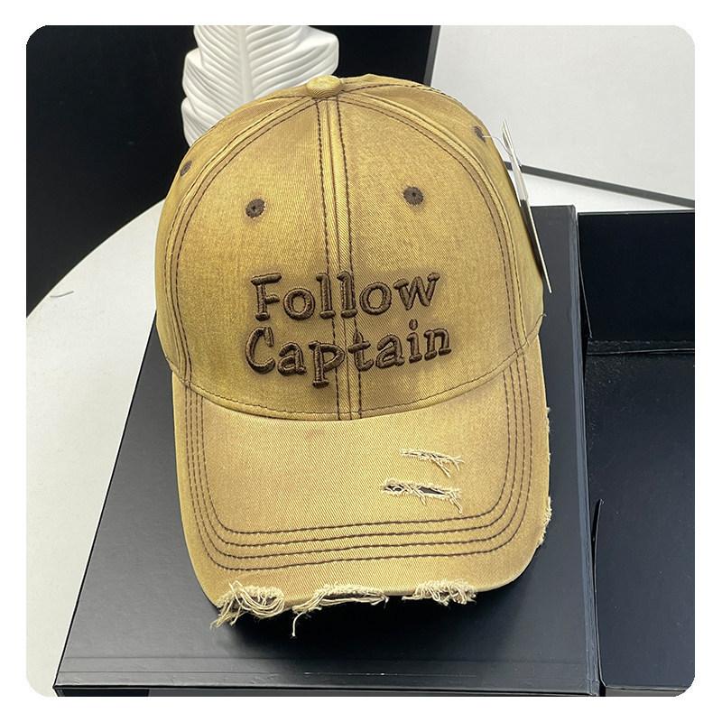 Hard Top Widened And Enlarged Brim Baseball Cap Three-Dimensional Letter Embroidery Holes Big Head Circumference Showing Face Small Peaked Cap adjustable (54-60cm)