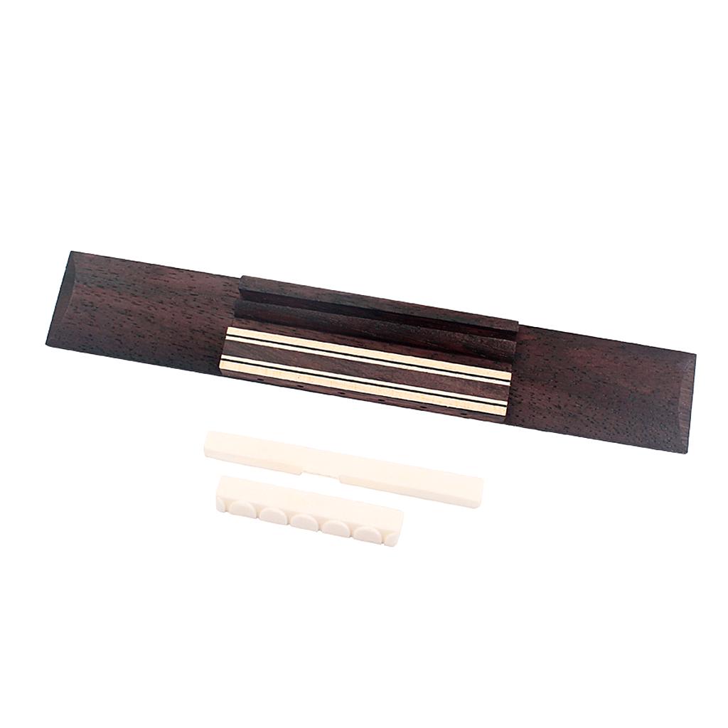 Buy Rosewood Classical Guitar Bridge&Bone Saddle Nut for Accessory at