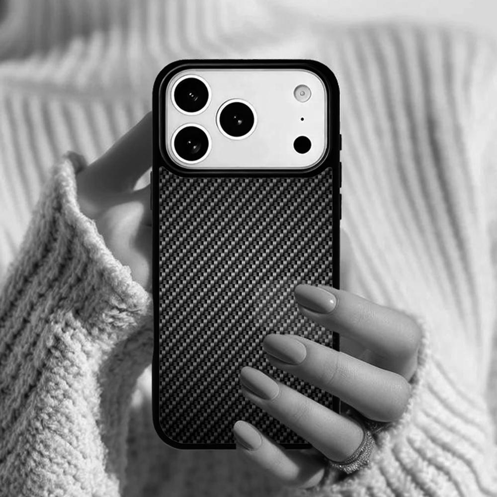 Carbon Fibre Effect Pattern Phone Case For Apple iPhone 17 Air 16E 15 14 Plus 13 12 11 Pro Max Mini Funda Cover