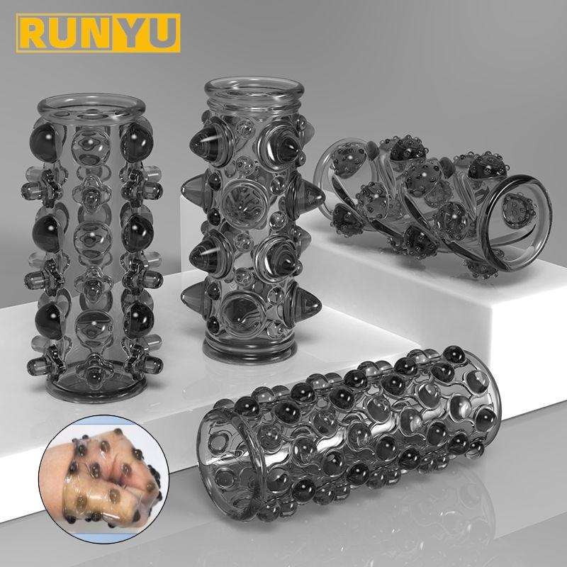 Penis Enlargement Sex Toys For Men Soft Cock Ring Stretcher Extender Sleeve Reusable Condoms Adults Products