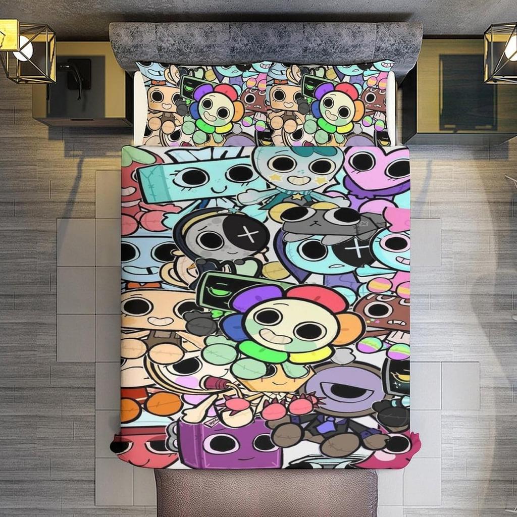 D-Dandy's World Bedding Set 3D Printed Anime Duvet Cover Set with Pillowcases Boy Teens Girl Birthday Gift Soft Cute Bedclothes