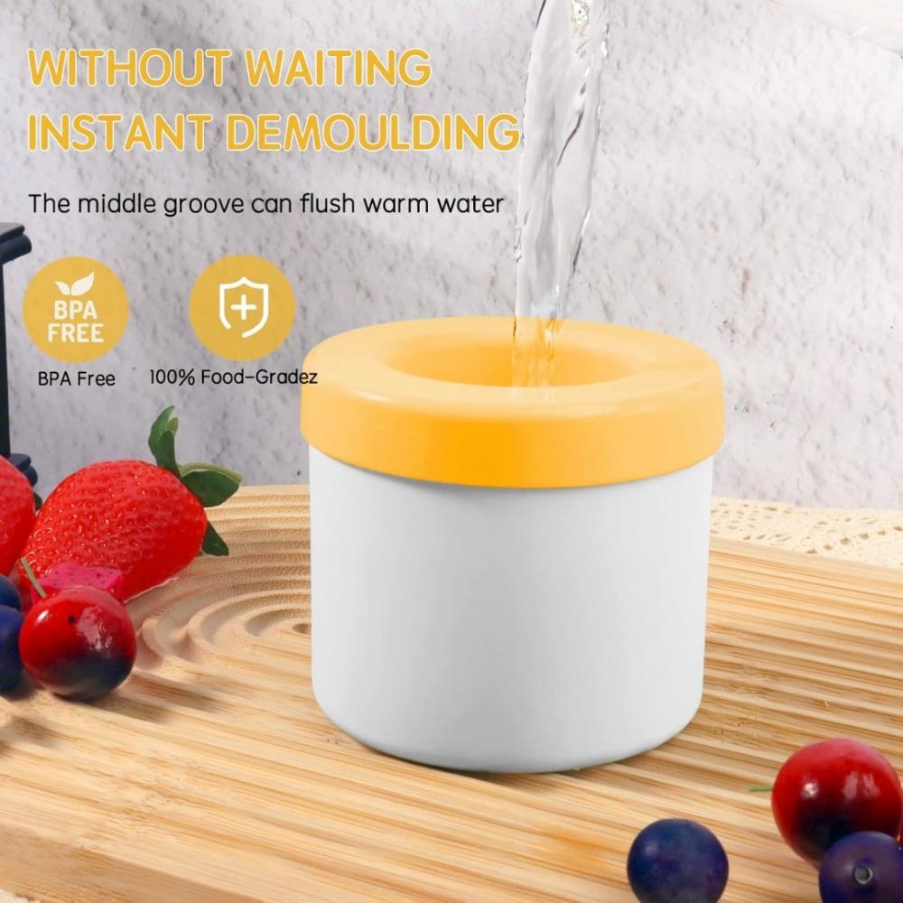 Ice Grid Cube Making Mold Silicone Cylinder Pinch With Lid Ice Bucket For Home Bar Diy Refrigerator Ice Making Easy Demolding