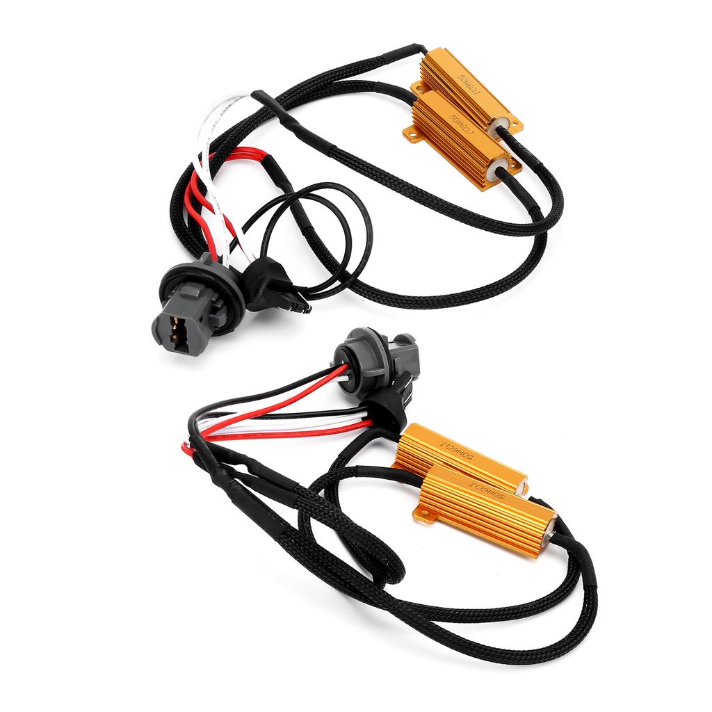 Pair 7443 LED Load Resistor Canceller 50W 6 Ohm  for Headlight Fog Daytime Running Lamps