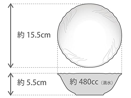 Okura Touen Blue Rose Janet 15cm Porridge Bowl, Approx. 480cc, Microwave and Dishwasher Safe, Made in Japan, 45F/8110