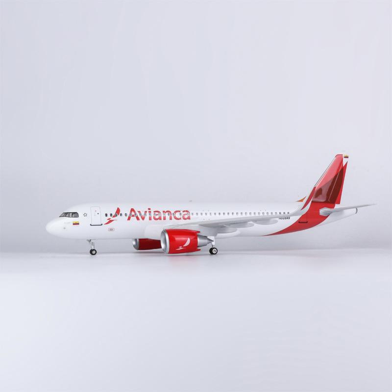 Model Planes 1:80 Scale Model Airplane Airbus 320neo Avianca A320 Airlines Plane Models Display Diecast Aircraft with LED Light