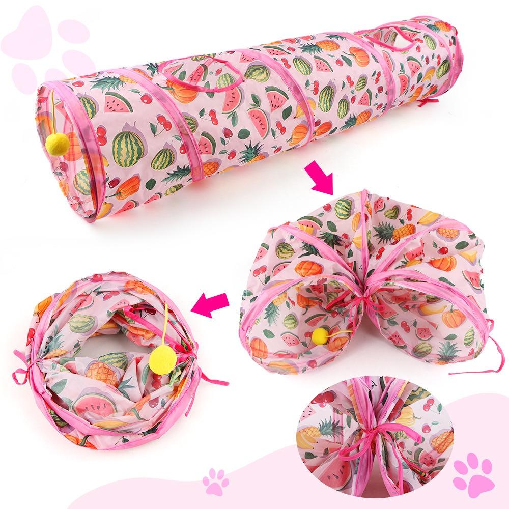 Foldable Cat Play Tunnel Printed Cat Channel Universal Cat Tent Nest  Small Pet