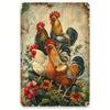 Metal Rooster Wall Art Vintage Kitchen Decor Farmhouse Sign Rustic Country Home