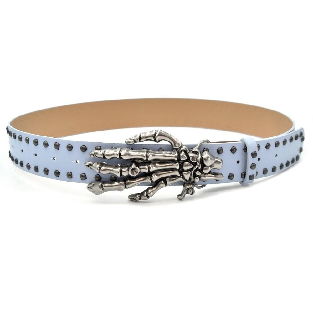 Adjustable Black Rivet Belt Wide Skeleton Claw Belt Fashion Skull Waistband Waist Seal