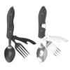Abnehmbares Campingmesser, Gabel und Löffel aus Edelstahl, Besteckset für den Außenbereich.