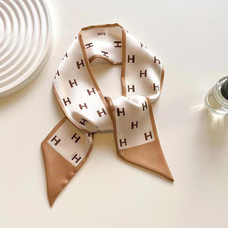 Korean Style Silk Scarf and Hairband Set - Versatile Women's Accessory for Summer