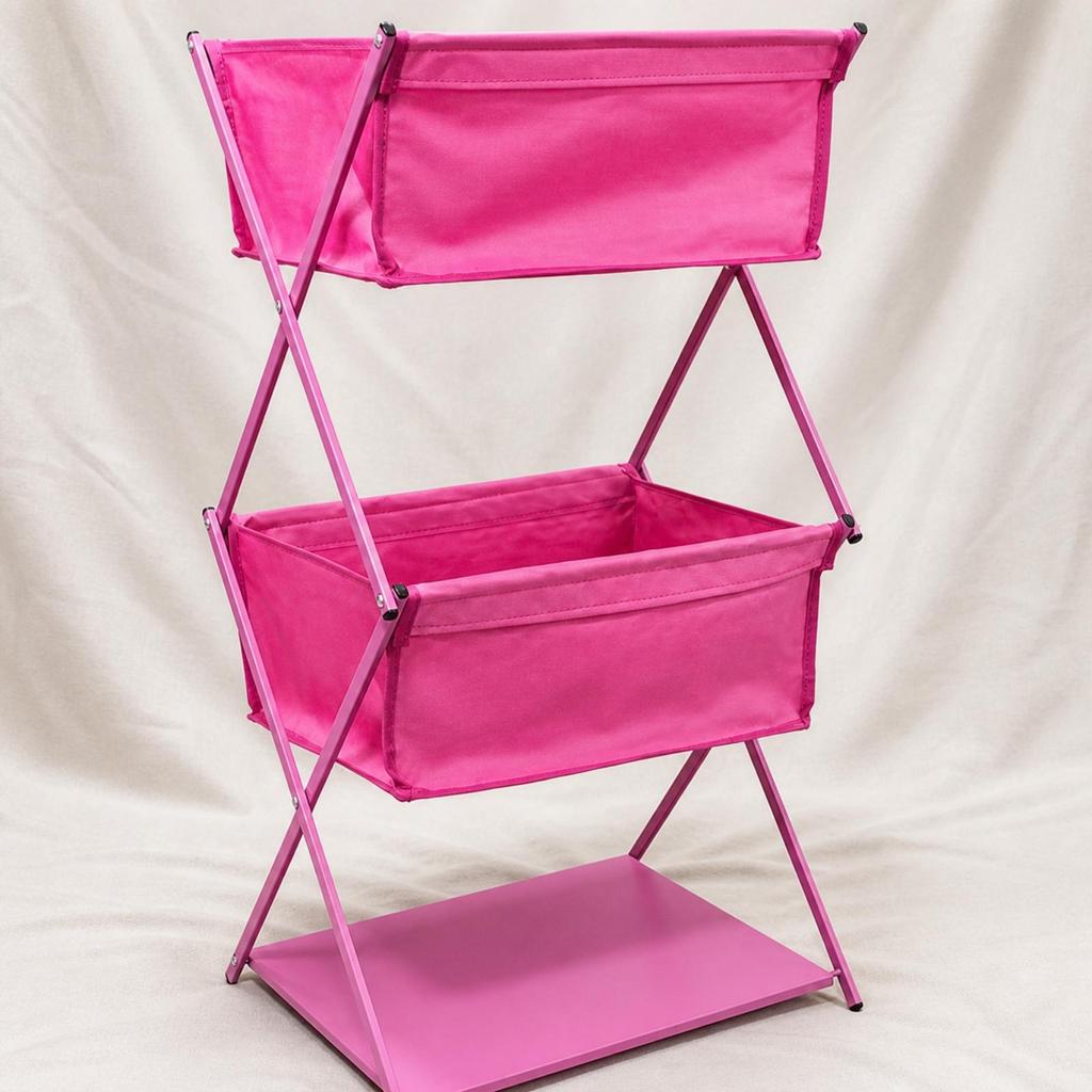 X-Style Folding Storage Rack Open-Shelf Multi-Level Space-Saving