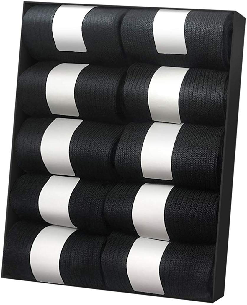 

IGRESS Business Антибактериальные и Защищающие от Запаха Размеры Черные Мужские Носки, Износостойкие, Набор из 10 пар, 24-28 см, чёрный