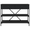 Console Table with Drawers and Shelves Black Particleboard