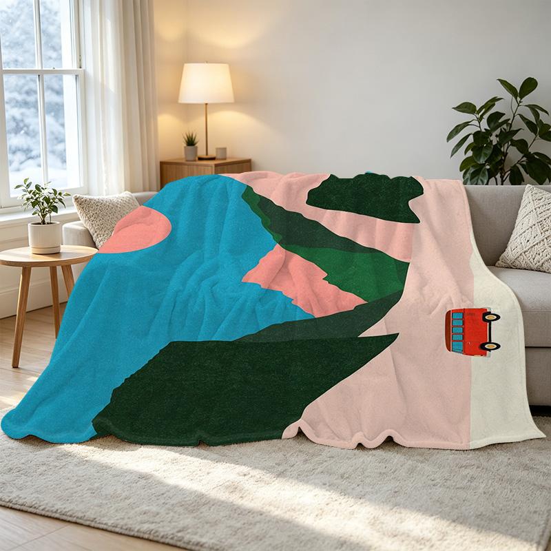 Printed Flannel Blanket: Soft Cozy Warm Breathable Throw for Dorm Bed, Home Decor, Christmas & Halloween