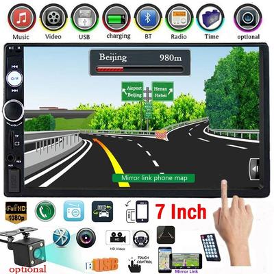7 \ 2 Din samochodowy odtwarzacz multimedialny audio stereo Radio HD MP5 ekran dotykowy lustro Link Bluetooth USB FM Autoradio