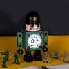 Cartoon Robot Alarm Clock Metal Wake-up Clocks with Flashing Eye Lights Desktop Ornament Children Christmas Gift D57B