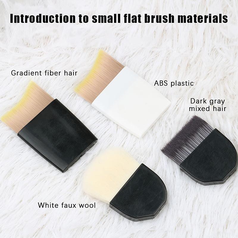 1 Pcs Ultra-Thin One-Line Foundation Brush Crescent-Shaped Mask Brush Short Handle Fluffy Soft Bristle Professional Beauty Tool