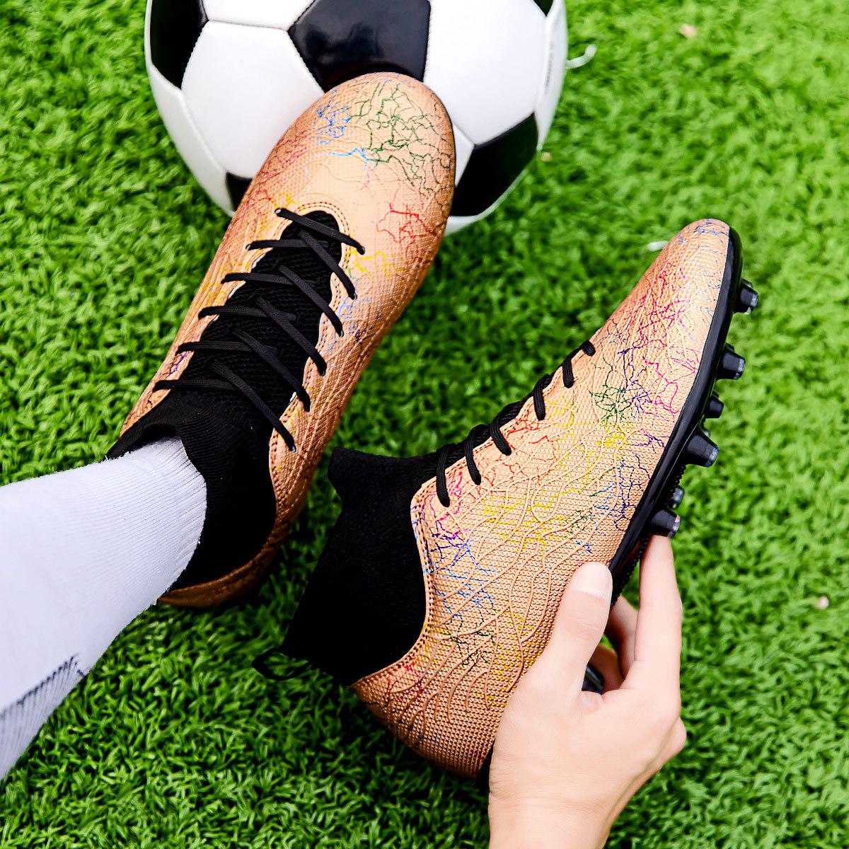 

New football shoes high top camouflage broken nails children s professional training shoes long nails factory football shoes 46