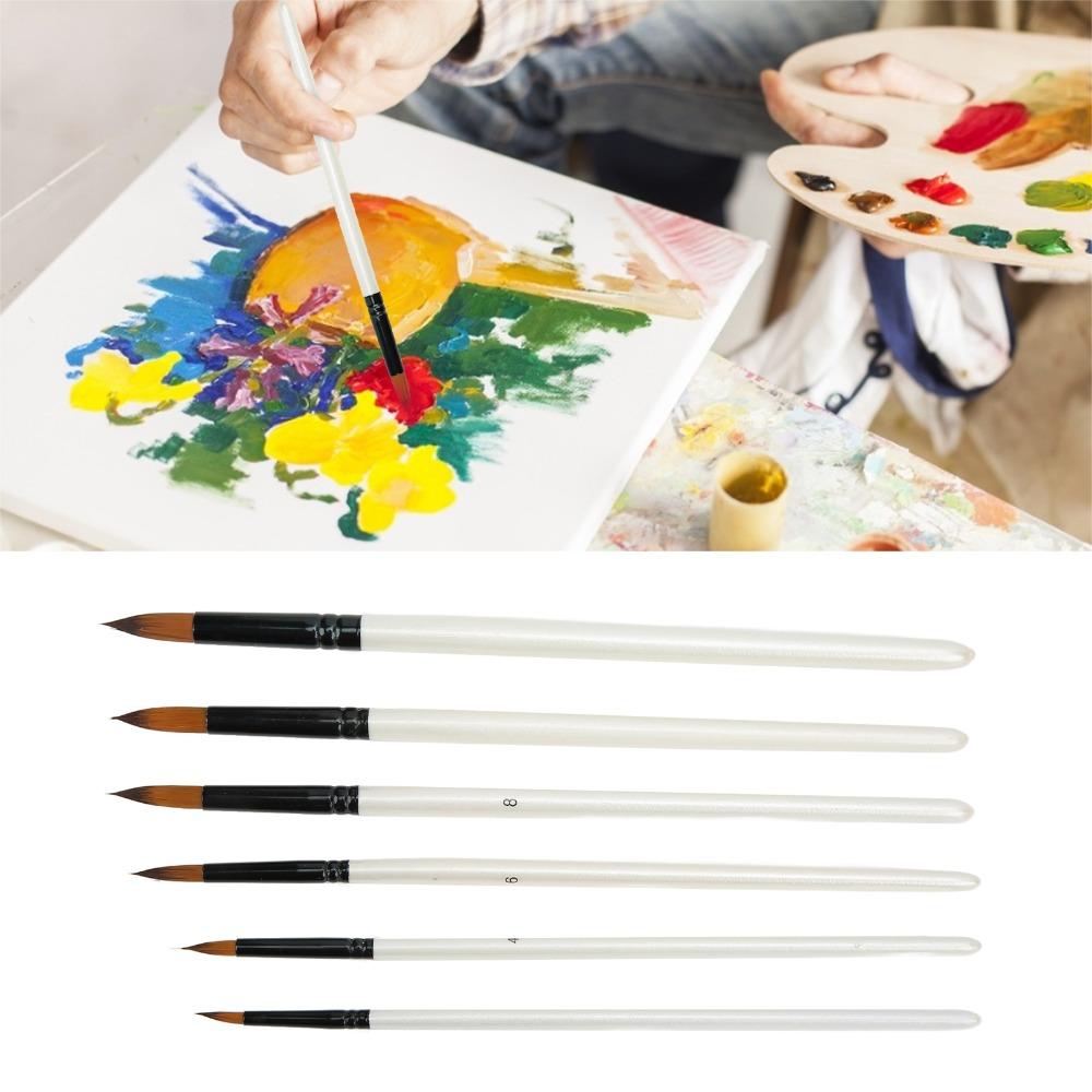 6pcs Soft Brush Tips Paint Brush Set Fine Detail Tip Oil Paint Brush Tips Fine Detail Tip