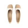 Sheepskin Version of the New Square Head Thick Heel Small Fragrant Wind Doudou Shoes Splicing Color Light Mouth Leather Round Head Flat Sole Shoes Wom