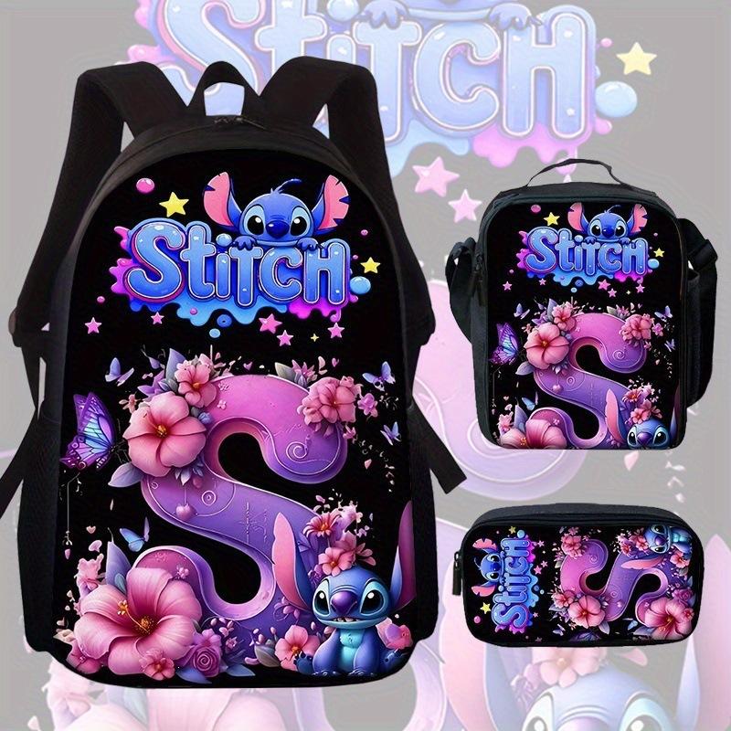 Stitch Backpack for Kids Students Large Capacity Lightweight Cartoon School Bag