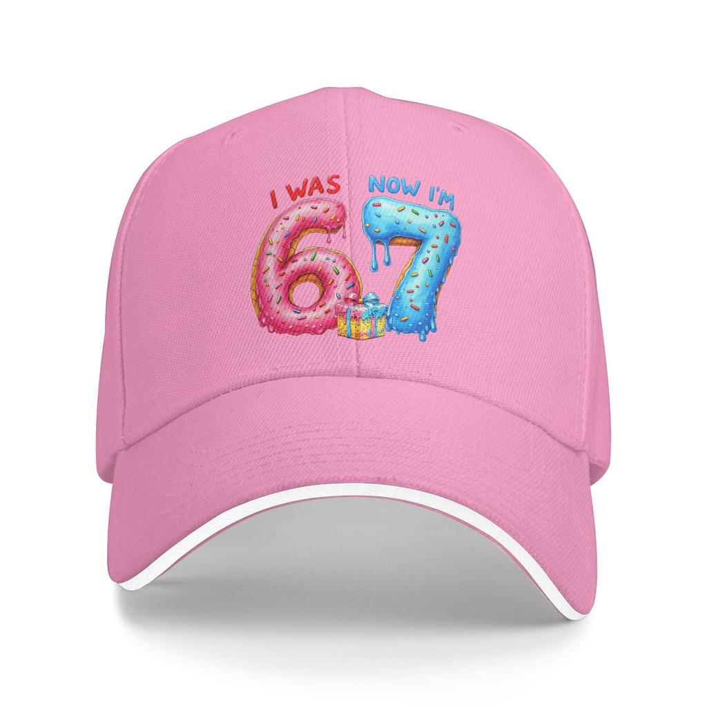 I Was 6 Now I'm 7 Year Old 7th Birthday 6 7 Meme 67 Sun Baseball Cap Summer Men Trucker Hat Retro Hunting Camping Snapback Cap