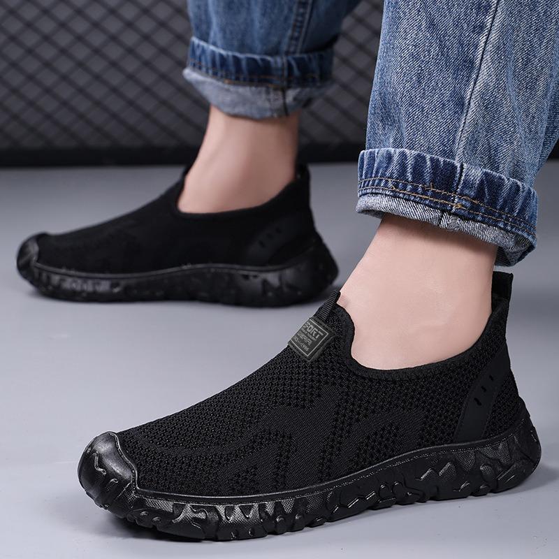 Summer Men's Shoes New Breathable and Odorless Mesh  Men's Sneaker Shoes Lazy Versatile Men's Single Shoes Sale