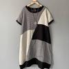 Damen Plus Size Colorblock Leinen Midi Kleid