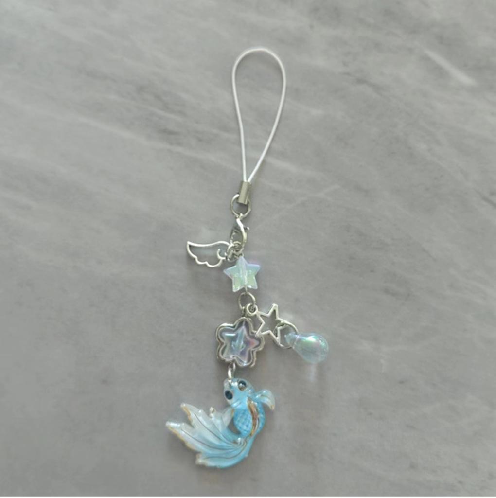 Vibranting Handmade Fish Star Bead Phone Charm Pendant Sturdy Acrylics Materials with Adjustable Length Designs