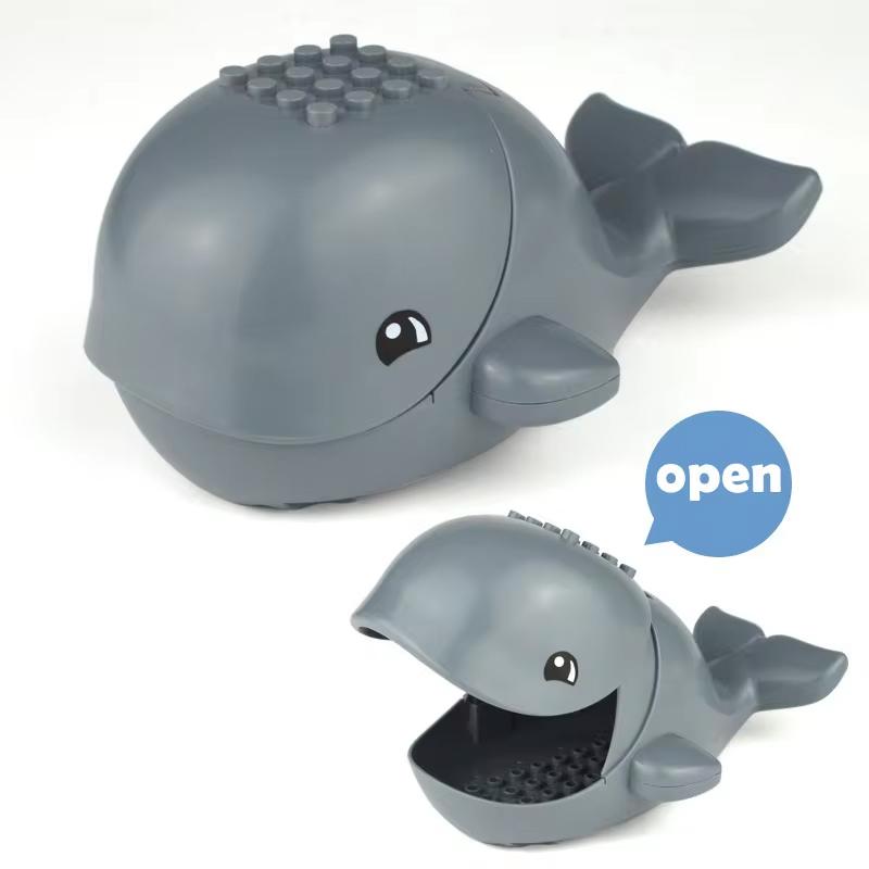 MOC Farm Zoo Animal Building Blocks Crocodile Shark Dolphin Chimpanzee Cow Leopard Educational Game Accessories Bricks Kids Toys