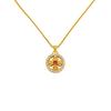 Diamond-Studded Vajra Cross Disc Pendant Women's Gold Necklace - Retro, Long-Lasting, Non-Fading Jewelry