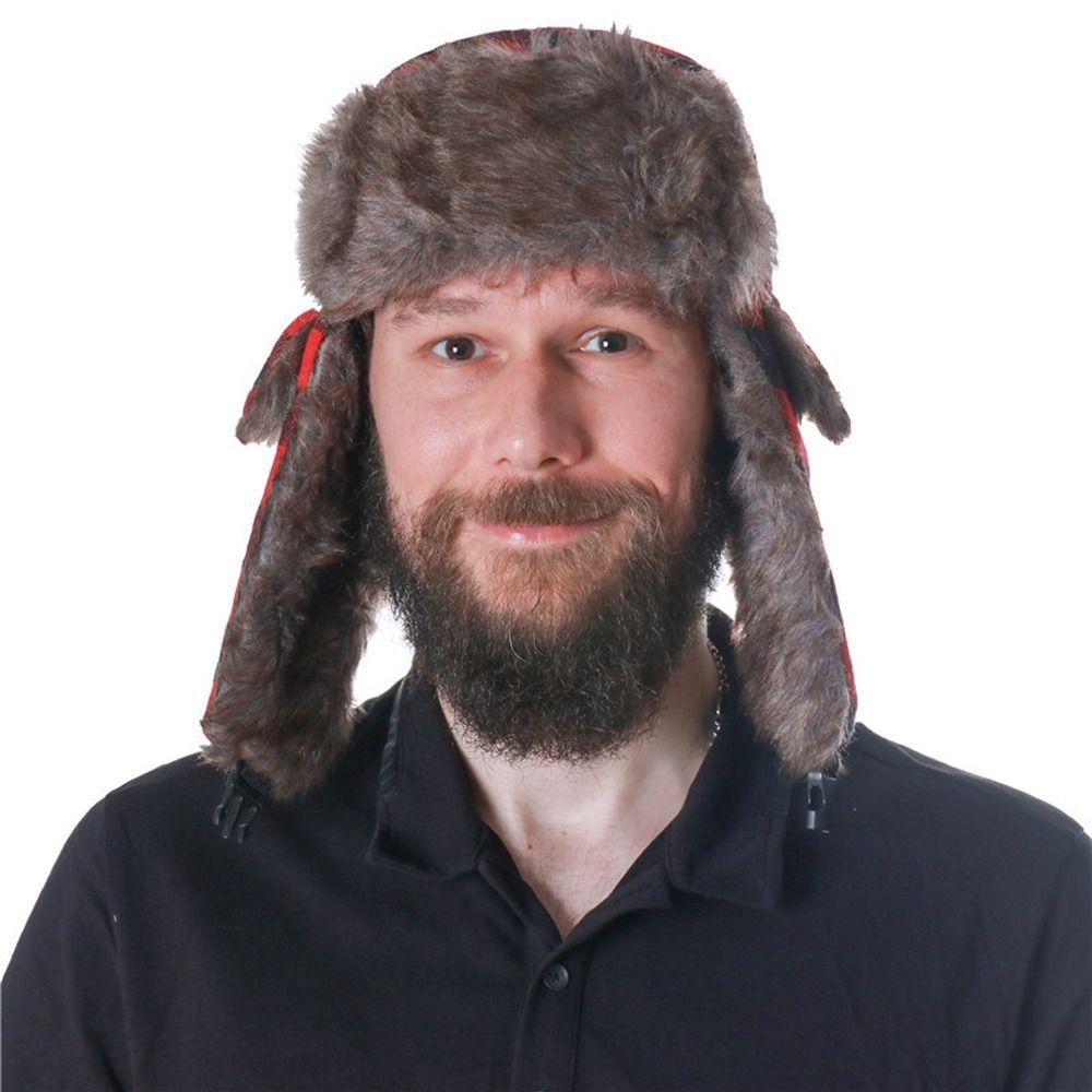 Trapper Russian Plaid Pilot Caps Fur Ear Muff Hats Men Hats Korean Beanies Hats Earflap Caps