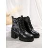 High-heeled, Fashionable Lace-up, New Retro Short Boots for Women, Thick-heeled and Plus-size Women's Shoes