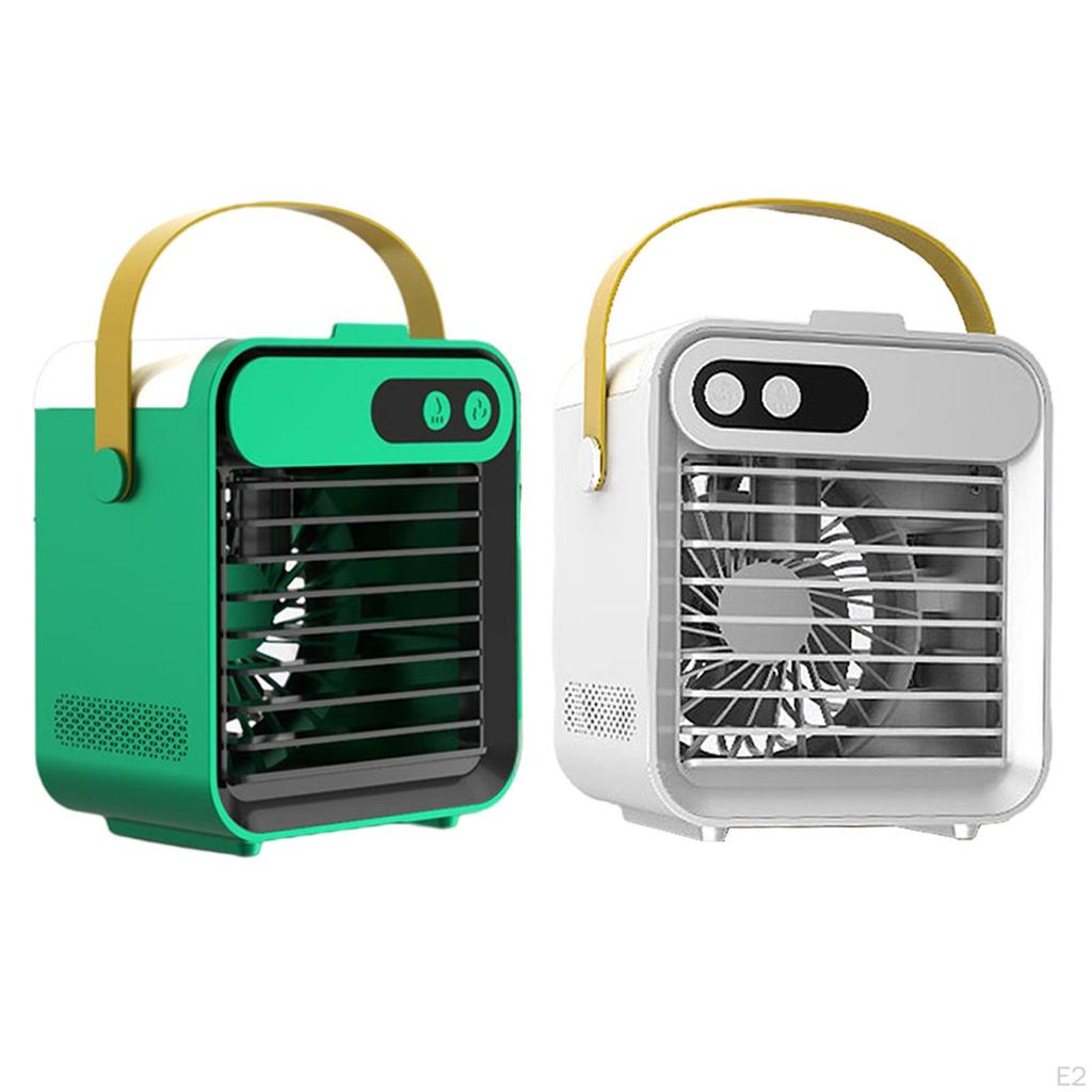 Portable USB Air Conditioner Fan Adjustable Desktop Cooling Humidifier W/ Phone Holder Low Noise