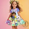 3D Printed Fashion Cartoon Pattern Cute Short Sleeved Dress Cosplay Youth Girl Clothes Gabby's Dollhouse Sea Clothes Sweet