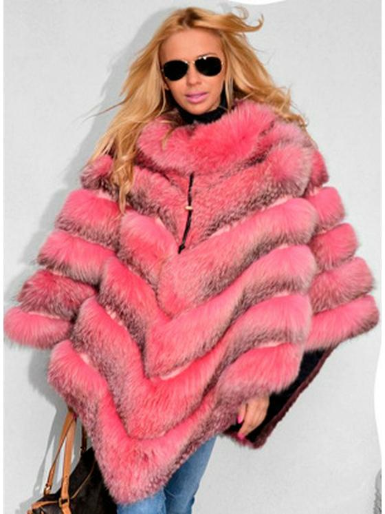 Women's European and American Winter Casual Fox Fur Shawl Coat