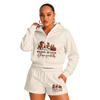 Women's -Inspired Fun Outfit Set with Walk by Slogan for Everyday Wear
